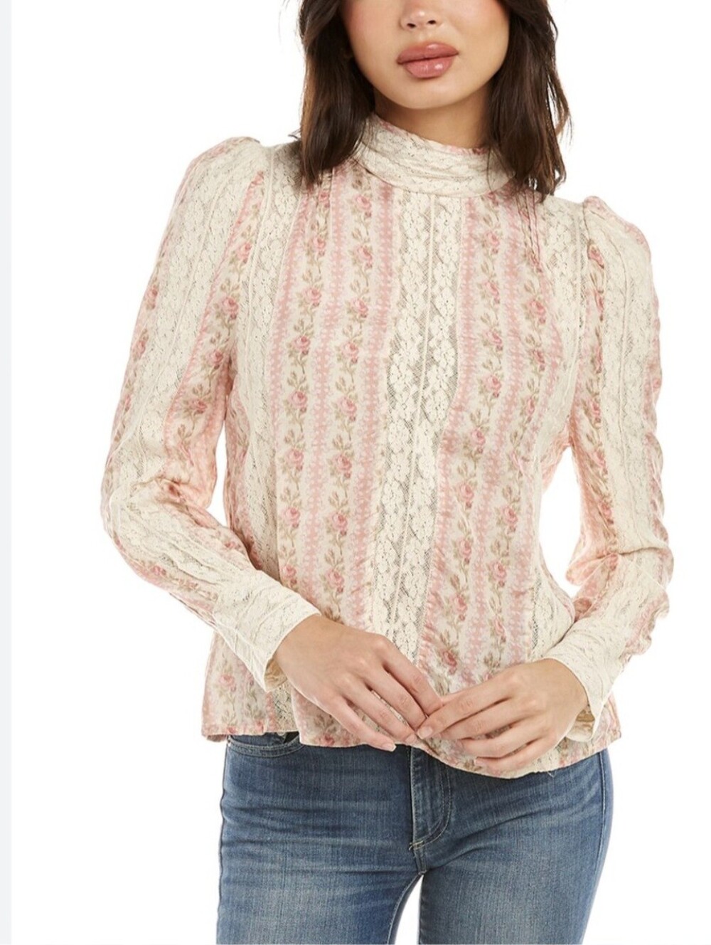 LoveShackFancy Jacque Top Frosted Petal Pink Silk Blouse